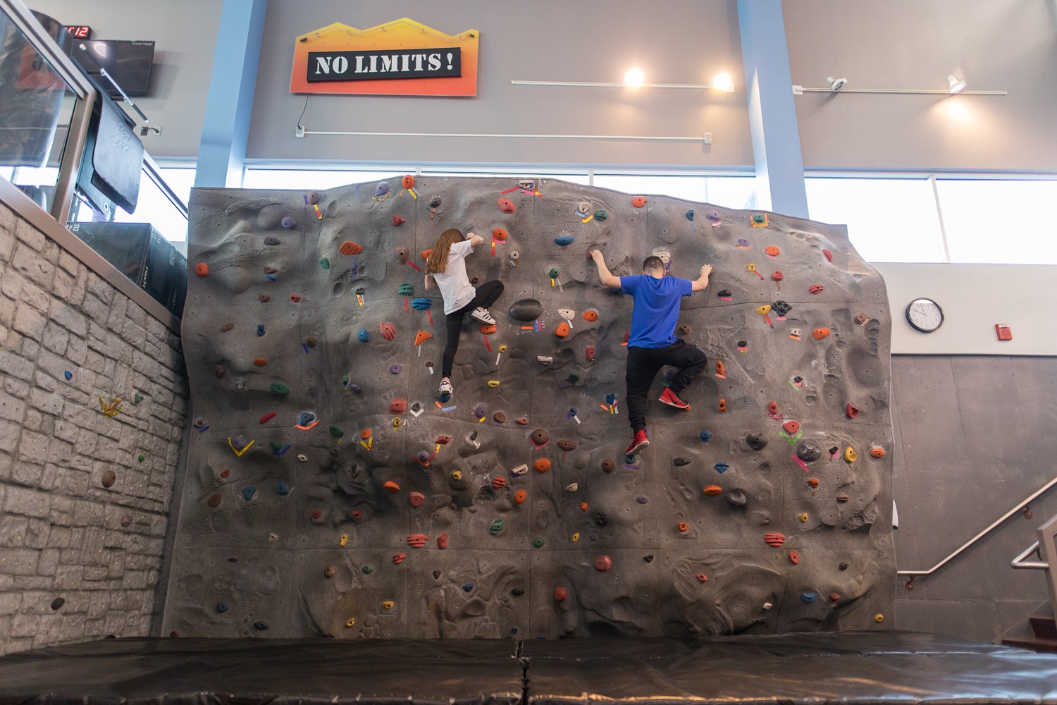 Work together or workout together on the Salem indoor Rock climbing wall